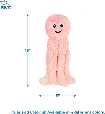 Best Pet Supplies Interactive Squeaky Dog Chew Toy, Ideal Dog Toys for Chewers, Small, Medium & Large Dogs, and Fetch Lovers - Octomutant (Pink), Large