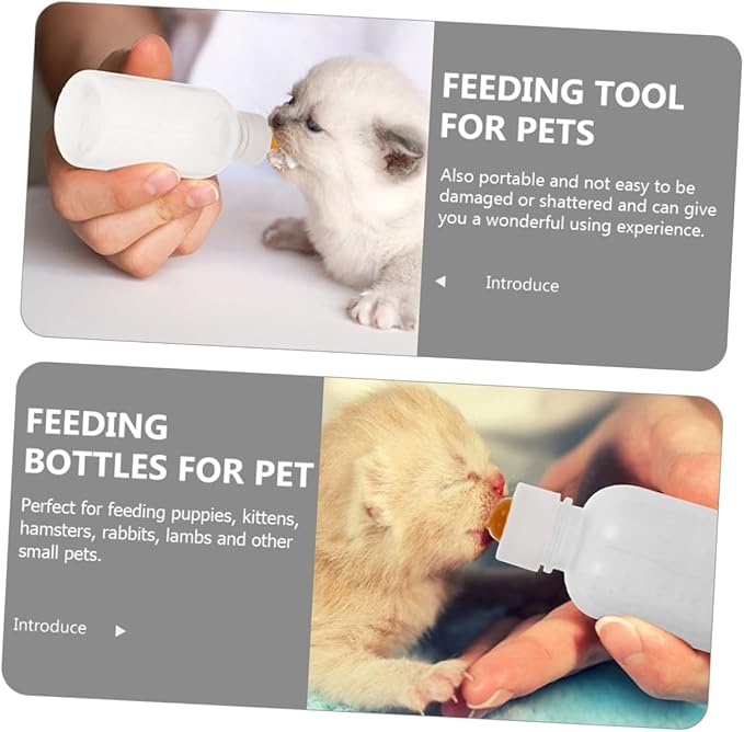 Toddmomy 3pcs Pet Feeding Bottles Kitten Milk Bottles Kit for Household Pet Nurser Small