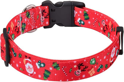 Mihqy Christmas Dog Collar - Premium Adjustable Dog Collar for Small Medium Large Dogs (Christmas,XS)