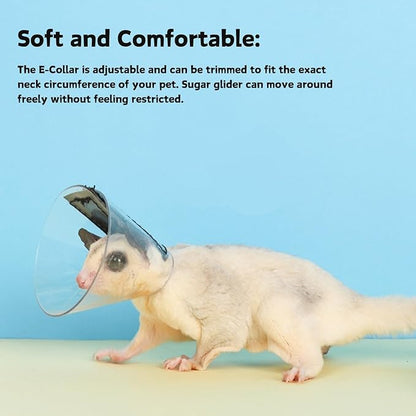 Sugar Glider Recovery Cone - Adjustable Protection Collar Soft Recovery Collar for Rat Bird Hamster Rabbit Guinea Pig After Surgery Wound Healing Elizabeth Neck E Collar for Small Animal (L (11-14cm))