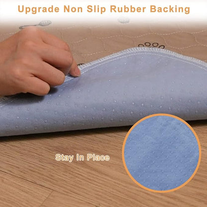 Peepeego 48x96 Extra Large Dog Pad Washable and Free Dog Comb, Reusable Puppy Pad with Fast Absorbent, Waterproof, Premium Non Slip Pet Carpet for Training, Whelping
