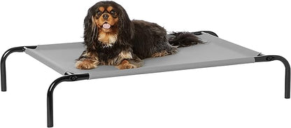 Amazon Basics Cooling Breathable Elevated Dog Bed with Metal Frame for Small Dogs, 36" x 22" x 7.5", Grey