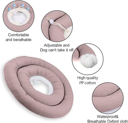 Comfortable Adjustable Soft Dog Cone Alternative for Medium Dogs - Elizabethan Donut Collar for Recovery After Surgery - Different Sizes for Cats, Large and Small Dogs