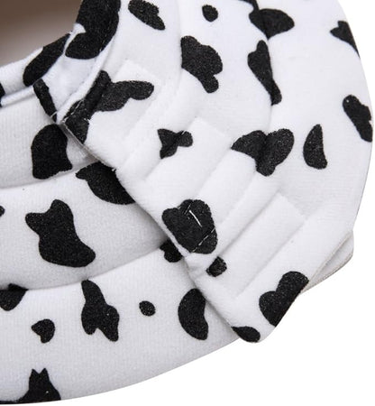 Pet Recovery Collar,Dog Protective E-Collar Soft Dog Cone Breathable Secure Lovely Collar for Puppy Small Medium Dogs (L-Neck: 38-41cm, Cow)