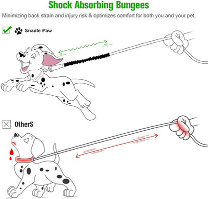 Bungee Dog Leash Extension Attachment, 18” Shock Absorbing Lead Extension Absorber, Prevent Injury on Arm and Shoulder & Save Dogs from Getting Hurt, Great for Bicycle, Running, Walking