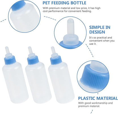 TOYANDONA 3Pcs Cat Nursing Bottles for Kittens Dog Milk Feeding Bottles Leak Design Easy to Use for Pet Feeding for Newborns and Puppies