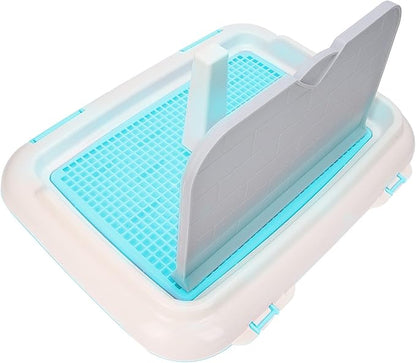 HUIOP Dog Toilet, Prevent Torn Nappy Pads, Ideal for Small Dogs, Simulated Wall Design, Suitable for Male, Keep Feet Dry, 1L Urine Absorption Busy Owners Pet Toilet (Blue)
