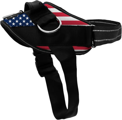 ShawnCo Essential Dog Harness, No-Pull Pet Vest with 3 Leash Clips, No Choke, Reflective, Adjustable and Padded, for Easy Walking and Training for Small, Medium and Large Dogs (Stars and Stripes, XS)