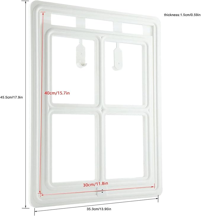 Acouto Screen Fit Pet Door Plastic Pet Dog Puppy Door Locking Safe Flap Screen Window Gate Doors, & Ramps (XL Font)