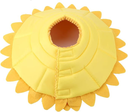 Cat Cone, Pet Recovery Collar Sunflower Shape Pet Elizabethan Collar Pet Recovery Cone Adjustable Pet Collar for Cat Dog (Size 4 Neck Circumference 26-29cm)