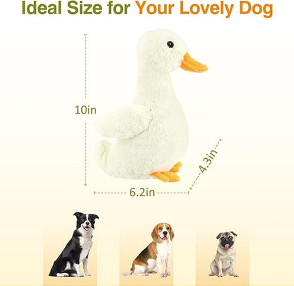 Pawaboo Squeak Plush Duck Dog Toy, Large 12'' Super Soft PlushStuffed Duck-Shaped Pet Toys, Crinkle Paper Rattle Pet Biting Training Chew Toys Non-Toxic Plush Doll for Pets Dogs, Light Yellow/Orange