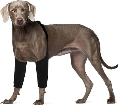ROZKITCH Dog Surgery Leg Sleeve for Front Legs, Pet Prevent Licking Wound Elbow Knee Protector, Dog Leg Sleeve to Stop Licking Cone Collar Alternative for Sprain ACL CCL Arthritis Black 2XL
