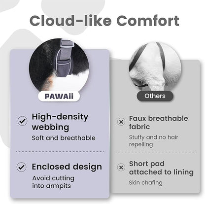 Pawaii No Pull Dog Harness with Pet ID Tag,Reflective Strips No Choke Front O Ring Breathable Mesh Adjustable Soft Padded Pet Vest with Easy Control Handle for Large Dogs