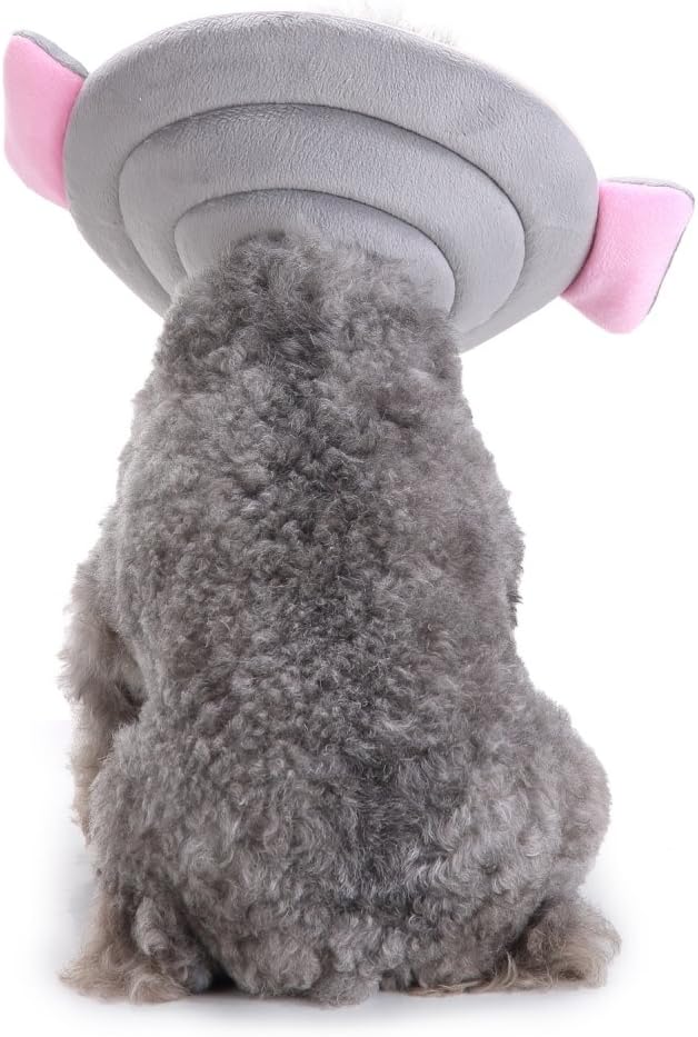Pet Recovery Collar,Dog Protective E-Collar Soft Dog Cone Breathable Secure Lovely Collar for Puppy Small Medium Dogs (M-Neck: 35-38cm, Elephant)