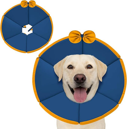 MAXFUT Soft Dog Cone Collar,Foam Cone for Dogs to Stop Licking After Surgery,Non Inflatable Dog Donut Cone (Light Blue, XXXL)