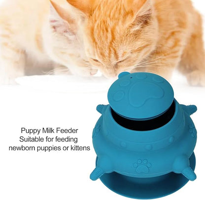 Silicone Puppy Milk Feeder 4 Nipples Small Puppy Nursing Station, Puppy Bottles Simulates Mother's Milk, Feeding Multiple Young Animals, Suitable for Pet Owners