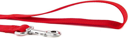 Nylon Dog Training Leash, Traction Rope, 4Ft /5 Foot /6 Feet Long, 5/8 inch 3/4 Inch 1 Inch Wide, for Small and Medium Dogs (1'' x 7 FT, Red)