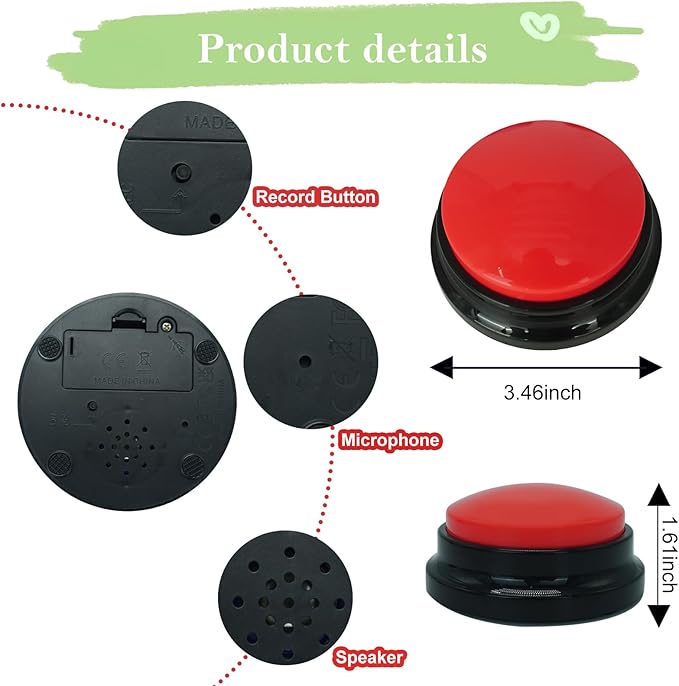 Gelabur Set of 8 Dog Buttons for Communication, Voice Recordable Buttons for Classroom, Dog Training Talking Buttons Starter Set, Pet Easy Speaking Buttons Tools