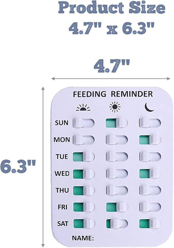 Pet Feeding Reminder, Magnetic or Double Sided Adhesive Application, Reminder with Daily Indicator Tools to Track and Prevent Over or Under Feeding of Pets