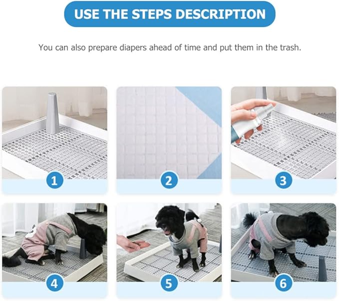 POPETPOP Hamster Accessories 1 Set Dog Training Pads Pet Toilet Puppies Potty Mesh Grate Pee Pad Holder Portable Dog Litter Box for Small Medium Puppy White L Portable Toilet