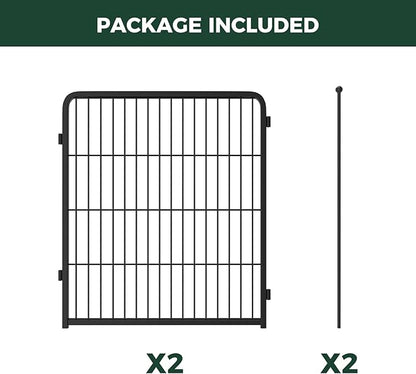 FXW AuraSpace Pro Acrylic & Wire Mesh Indoor Dog Playpen, 32" Height 2 Metal Panels Metal Dog Pen for Small and Medium Dogs, Black│Patented