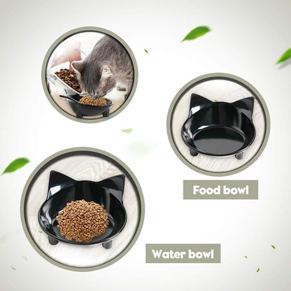 Skrtuan Pet Cat Bowl Dog Food Bowl – Non-Slip, Wide & Shallow Pet Dish for Whisker Fatigue Relief, Safe for Puppies & Rabbits