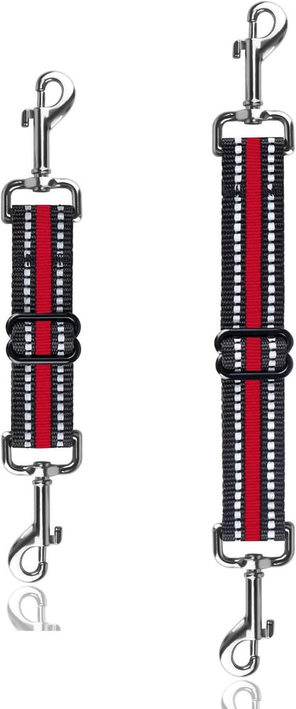 Dog Safety Clip,Prong Collar Safety Clip,Dog CollarClip Adjustable Reflective Nylon Puppy Collar Backup Collar Pet Collar Harness Connector Backup Clasp (Thickening Red)