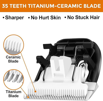 Petsaunter 3 PCS Replacement 35 Teeth Dog Grooming Clipper Blades, Low Noise Dog Trimmer for Grooming,Sharp Titanium Alloy Ceramic Grooming Clipper Blade