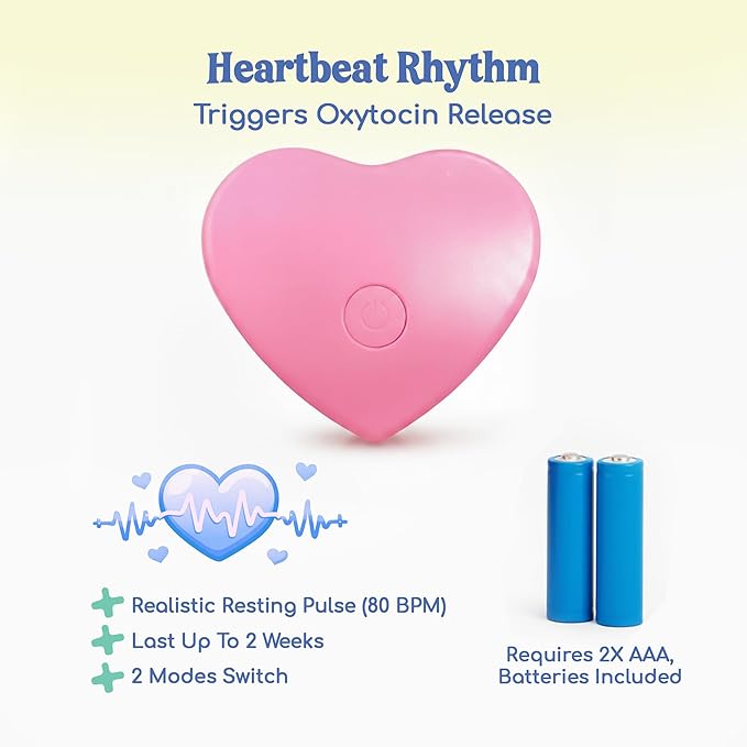 Race&Herd CuddleBun Heartbeat Puppy Toy Sleep Aid - Heartbeat Dog Toy, Dog Heartbeat Toy for Puppy Must Haves for Separation Pet Anxiety Relief Puppy Calming Aid, Dog Toys Behavioral Training (Beige)