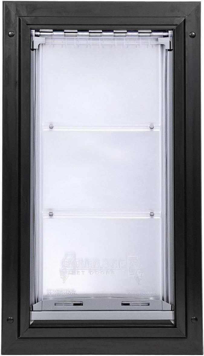 Endura Flap Single Flap Pet Door for Door Installations | Stylish for Interior & Exterior Doors | Durable Aluminum Frame & Weatherproof Dual-Layer Flap | Black, Medium, Single Flap
