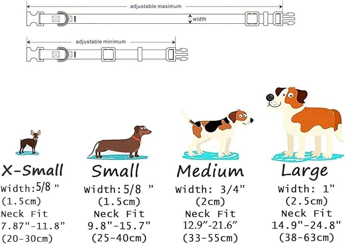 Mihqy Dog Collar with Bohemia Floral Tribal Geometric Patterns - Soft Ethnic Style Collar Adjustable for Small Medium Large Dogs(Red Flower A,S)