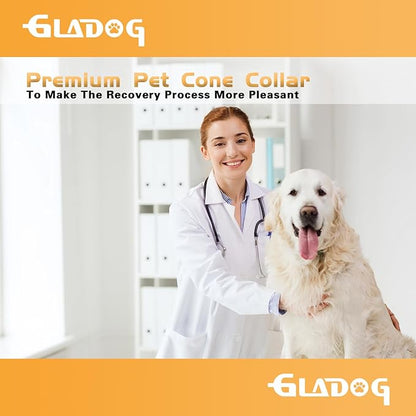 Soft Dog Cone Collar, 2 PCS (for Exact Size) Flexible Plastic Cone for Dogs After Surgery, Dog Recovery Collar, Adjustable E-Collar for Large/Medium/Small Dogs Cat, Comfy Elizabethan Collar (L)