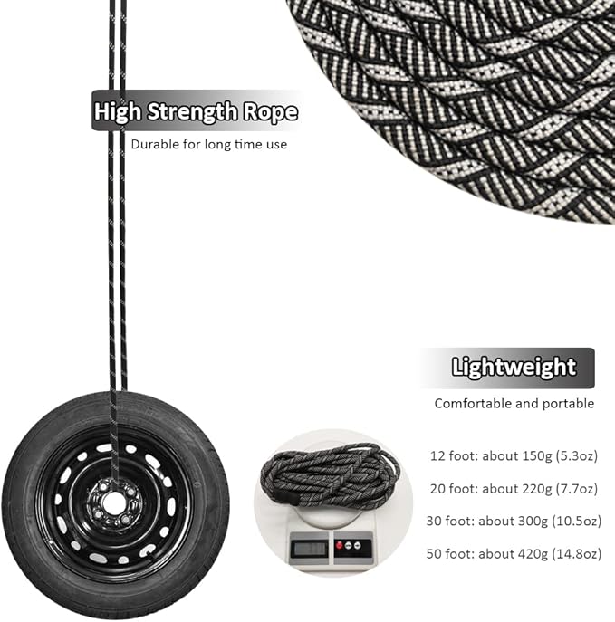 50FT Long Slip Lead Dog Leash, Anti-Choking Reflective Rope Training Leash for Medium Dogs Small Puppy Pets (Grey, 1/3 in)