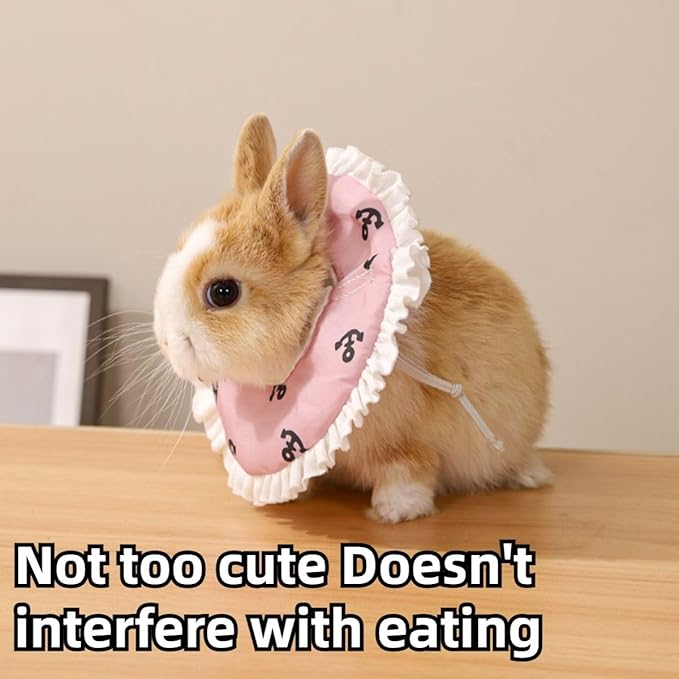 Adjustable Guinea Pig Cone Pet Recovery Collar, Soft Pet Recovery Collar for Rabbits/Chinchilla/Kittens After Surgery Wound Healing,Elizabeth Neck E-Collar (S)