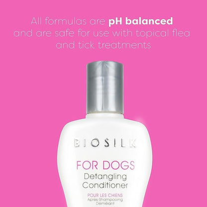 BioSilk for Dogs Silk Therapy Dog Detangling Conditioner, Dog Coat Conditioner to Help Smooth Knots and Tangles and Support Soft Manageable Coats During Routine Grooming, 12 Fl Oz - 2 Pack