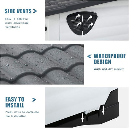 BestPet Dog House Indoor Outdoor Insulated Kennel Durable Plastic Dog House for Small Medium Large Dogs Weather & Water Resistant Pet Crate with Air Vents and Elevated Floor