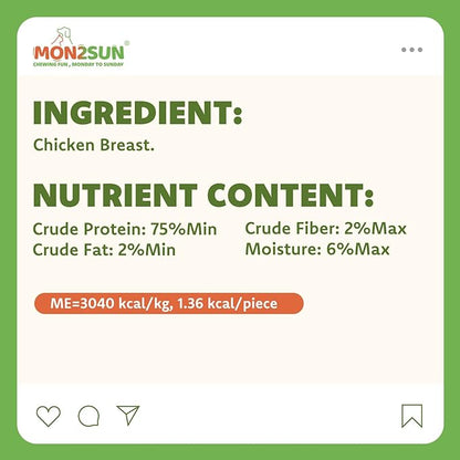 MON2SUN Freeze-Dried Chicken Dog and Cat Treats, Single Ingredient Training Treats, High Protein Grain-Free Snack & Food Topper, 10.6oz