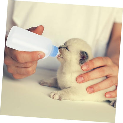 3Pcs Pet Feeding Bottles for Puppies and Kittens Leak Resistant Nursing Milk Feeders Portable Small Animal Nursing Bottles for Newborn Pets Blue
