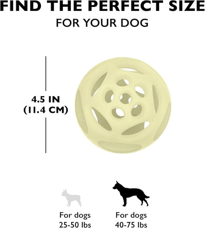 Chew King by Mammoth Glow-in-the-Dark Dog Fetch Balls (2-Pack), Lattice Rubber Fetch Toys for Night Play, High Bounce, Rechargeable Under Any Light, Large 4.5"