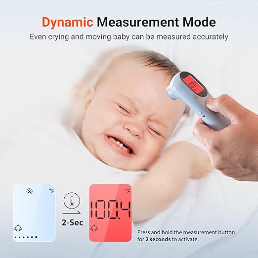 iHealth Infrared Digital Thermometer for Adults and Kids, Baby Thermometer with 3-in-1 Mode & 3-Color Prompt, Fever Alarm & Silent Mode, Forehead & Object Detection, 40 Memory Storages, PT9L, Blue