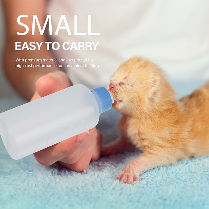 Pet Cat Feeders 3pcs Kitten Nursing Bottle Puppy Milk Bottle Pet Water Feeders Blue