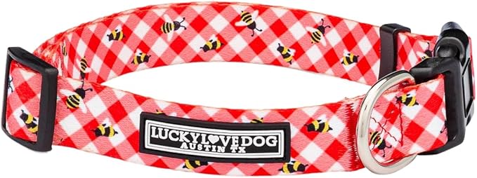 Lucky Love Dog - Adjustable Dog Collar with Easy Click Buckle for Medium, Durable, & Comfortable for Male & Female Dogs, Pet Collar for Puppies & Adult Dogs - Bailey, Medium