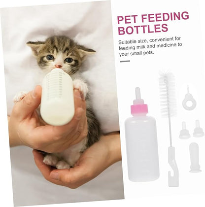 LIOOBO 6pcs Baby Milk Bottle Set for Small Dogs Cats Reusable Nursing Bottles for Newborn Pets Puppy Kitten Feeding Solution