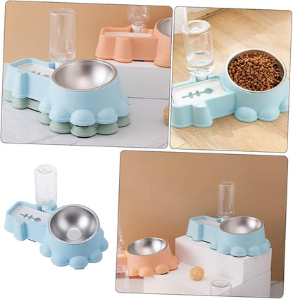 Kisangel 1 Set Adorable Dog Feeder and Water Dispenser Convenient Automatic Pet Bowl Non Slip Design for Cats Dogs Pet Stores