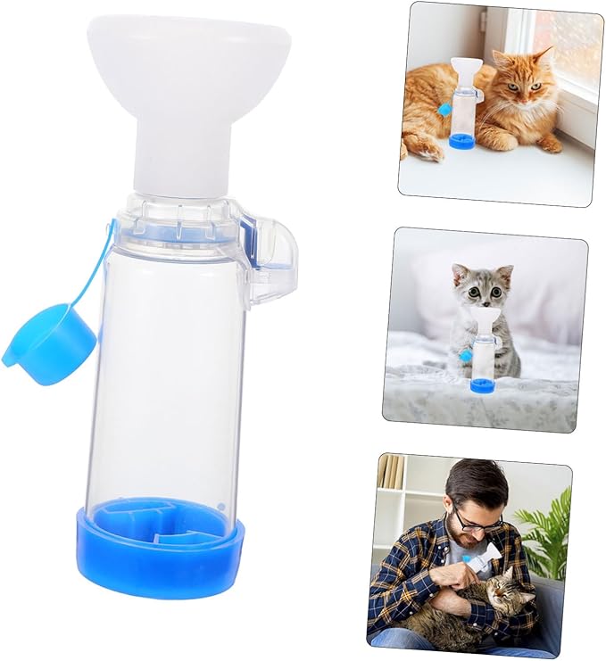 Handheld Pet Aerosol Spacer 35mm for Dog Cat Cough Treatment Easy to Use Comfortable Fit