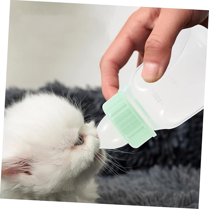 Pet Nursing Feeder Bottle Set for Newborn Puppies Kittens Hamsters Leak- Ergonomic Anti-wear Small Animal Feeding Kit with Soft Nipple for Safe Milk Feeding and Easy Cleaning