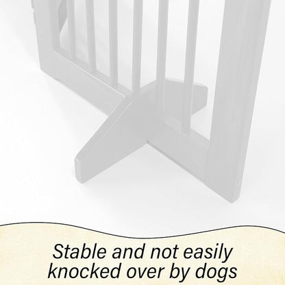 Dog Gate Indoor, Pet Gates for Doorways No Drilling, Freestanding Dog Gates, Foldable Pet Gate, Wooden Gates for Dogs Indoor- 4 Panel - 30" (White, 4 Panel - 30")