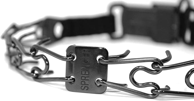 Herm Sprenger Black Stainless Steel Prong Dog Training Collar with Quick Release Buckle No-Pull Collar for Dogs (Black, 16in x 2.25mm (Neck Size Up to 13in))