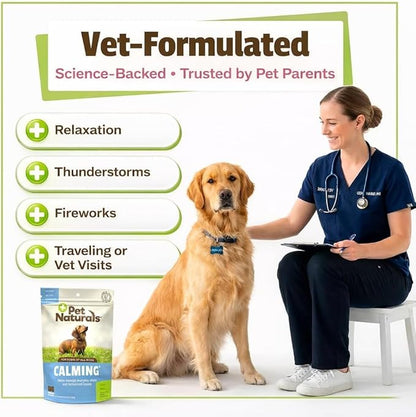 Pet Naturals Calming for Dogs, 30 Chews - Naturally Sourced Stress and Anxiety Calming Ingredients for Behavior Support - Vet Recommended