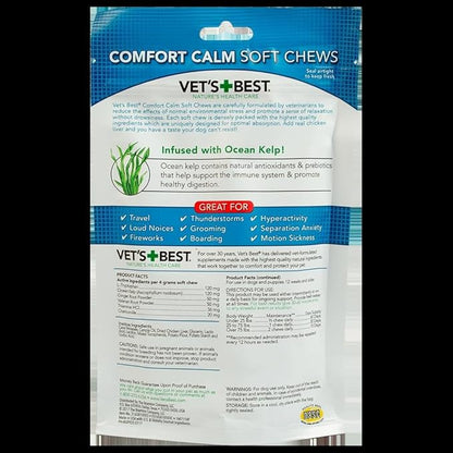 Vet's Best Comfort Calm Calming Soft Chews Dog Supplements - Dog Calming Aid Supports Dog Balances Behavior - Promotes Relaxation - 30 Day Supply